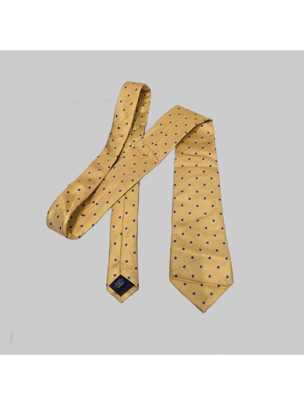 Charles Tyrwhitt Silk Necktie Granadine Polka dots  Yellow Woven Tie 59 x 3.5
